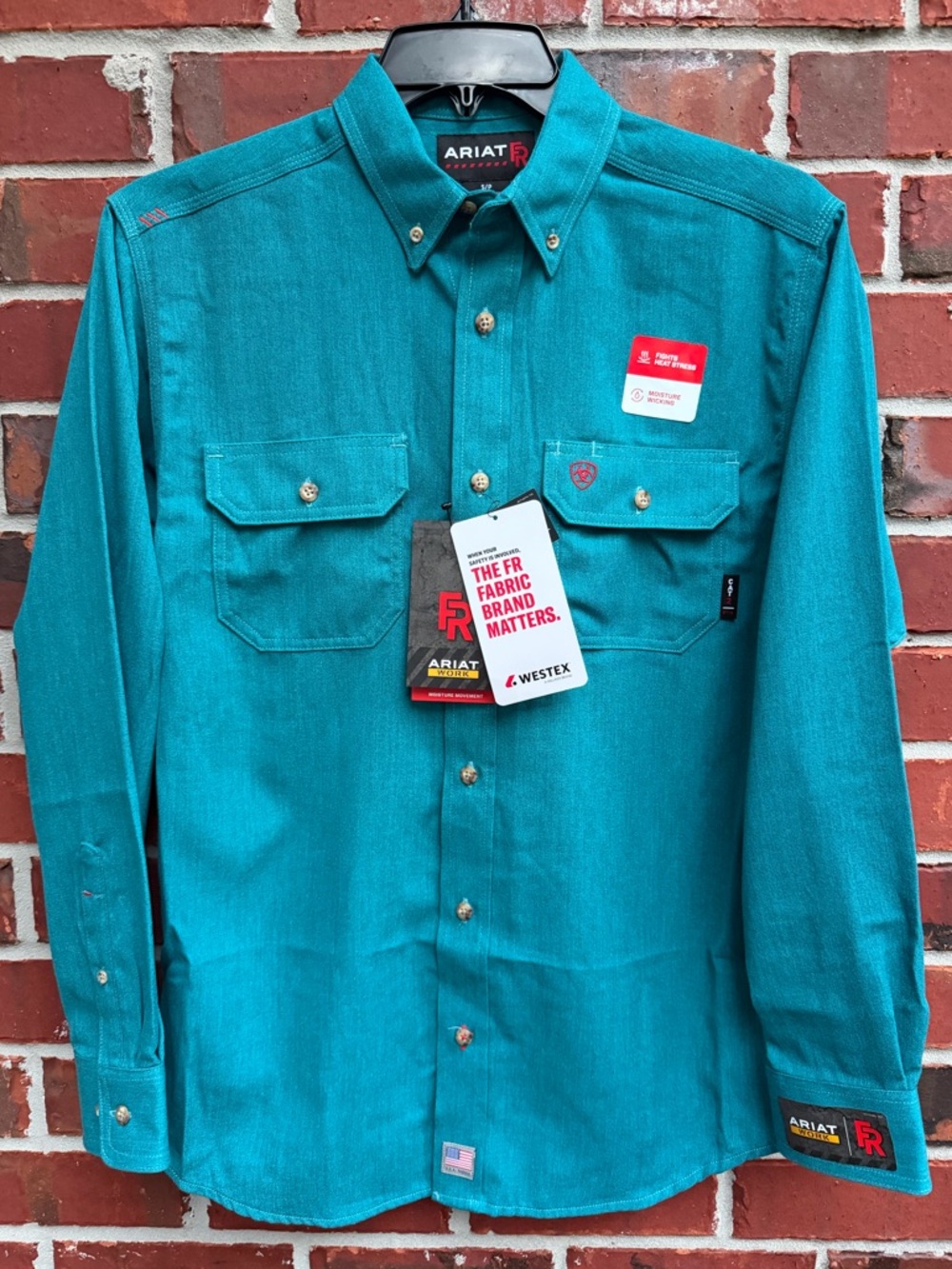 Ariat Work FR Westex Air Inherent Aqua Flame Resistant Long Sleeve Work Shirt F6